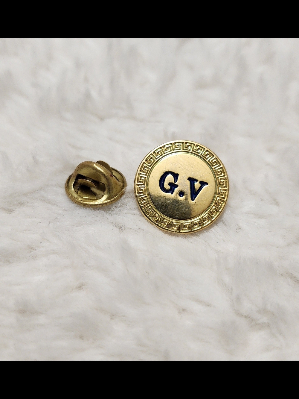 Vintage 90s Gianni Versace lapel pin in gold tone